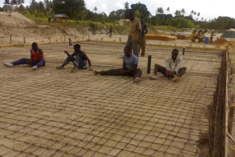 Het maken van de betonbewapening