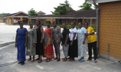 All moms together at the kitchen building.