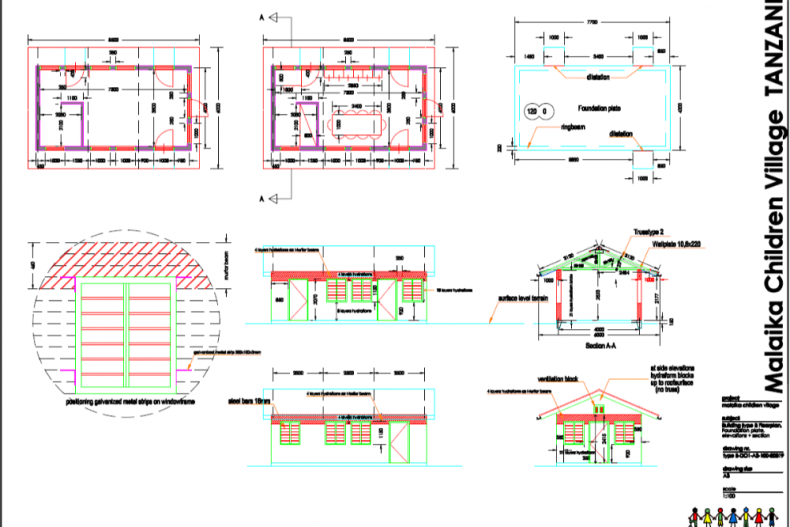 Bouwtekening met details